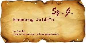 Szemerey Jolán névjegykártya
