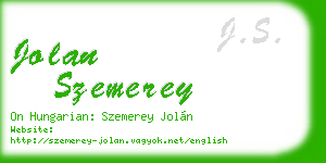 jolan szemerey business card